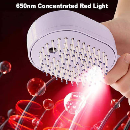 Rechargeable Hair Straightener Brush with Detangling Comb