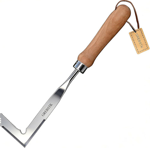 Stainless Steel Manual Weeder Beech Handle Gardening Tool