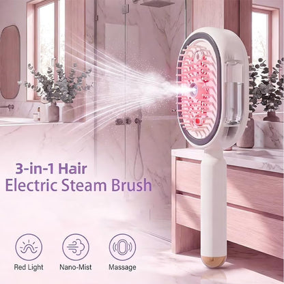 Rechargeable Hair Straightener Brush with Detangling Comb
