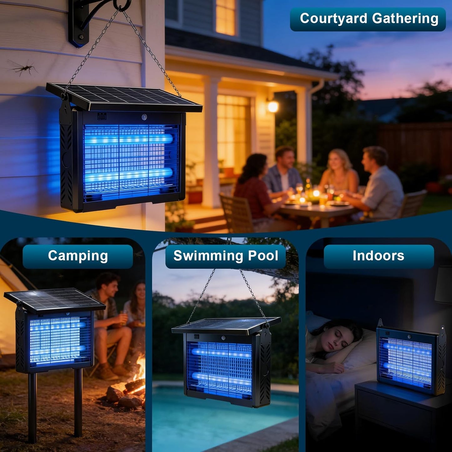 Solar Bug Zapper Outdoor Waterproof [4500V]