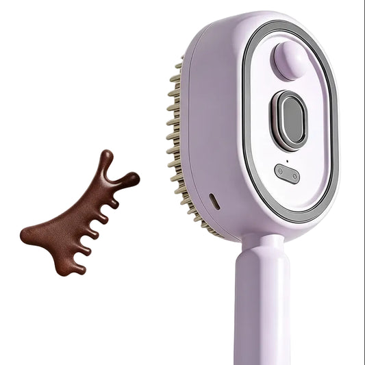 Rechargeable Hair Straightener Brush with Detangling Comb