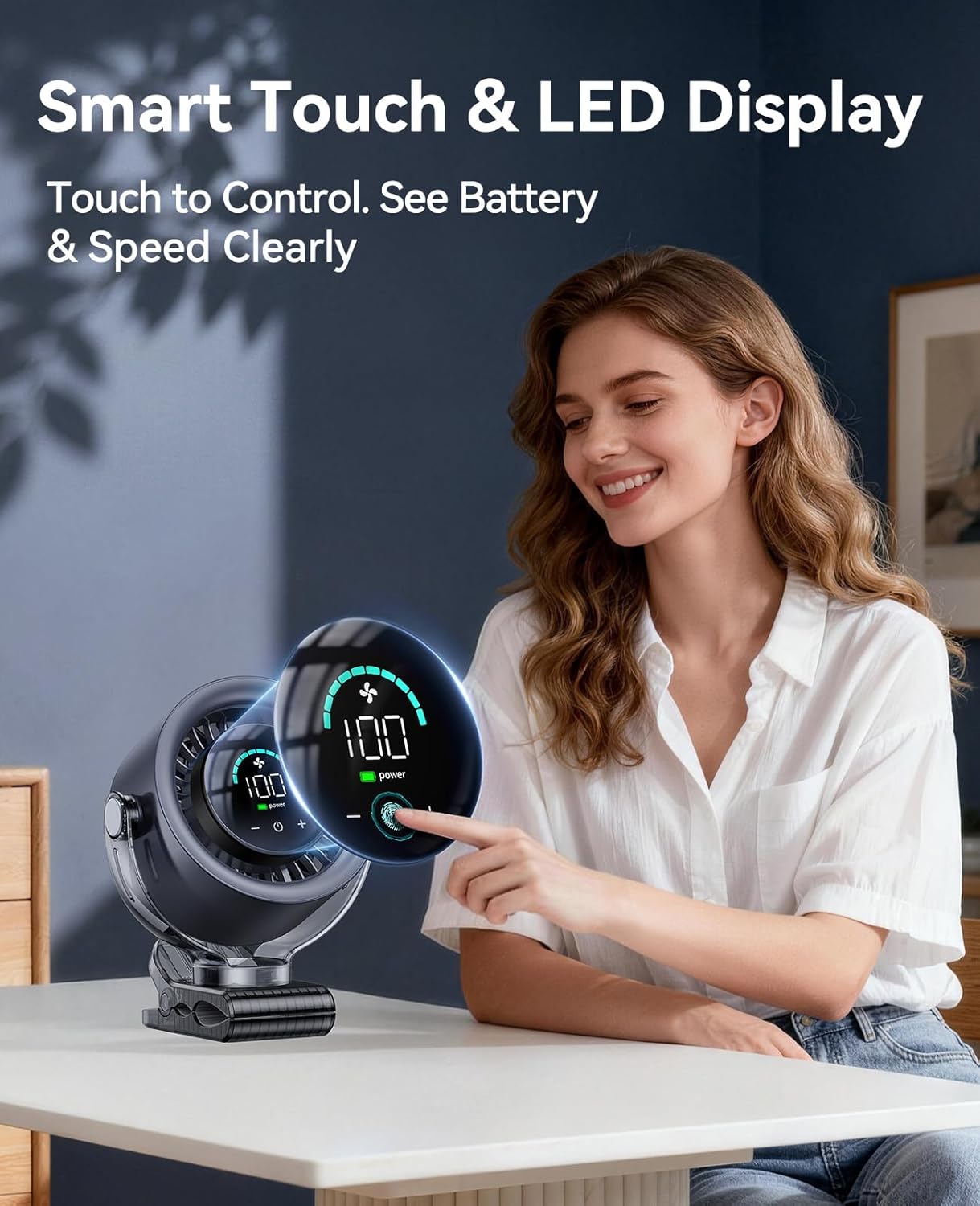 Rechargeable Portable Clip on Fan [4000MAH]