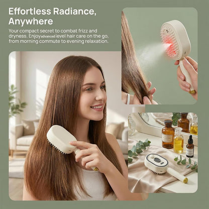 Rechargeable Hair Straightener Brush with Detangling Comb