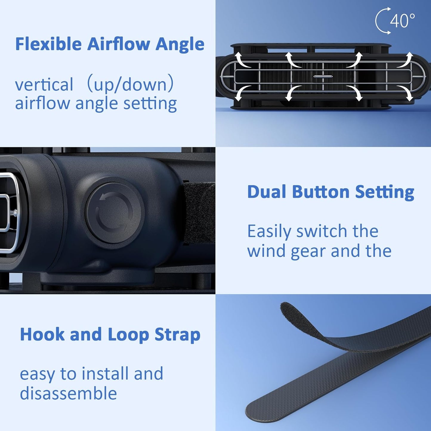 USB Car Cooling Fan for Backseat