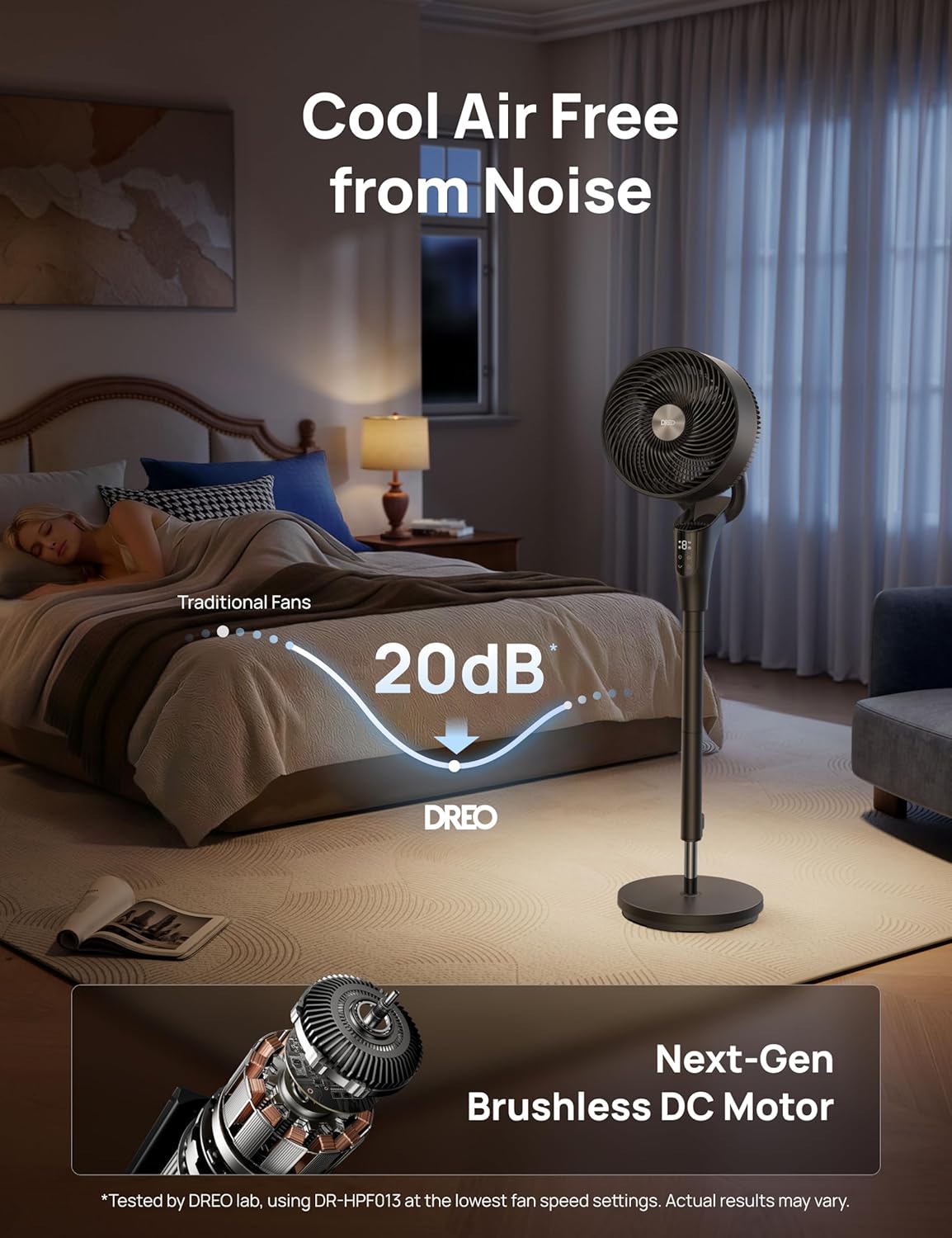 Ultra Quiet Standing Fan [90ft Airflow]