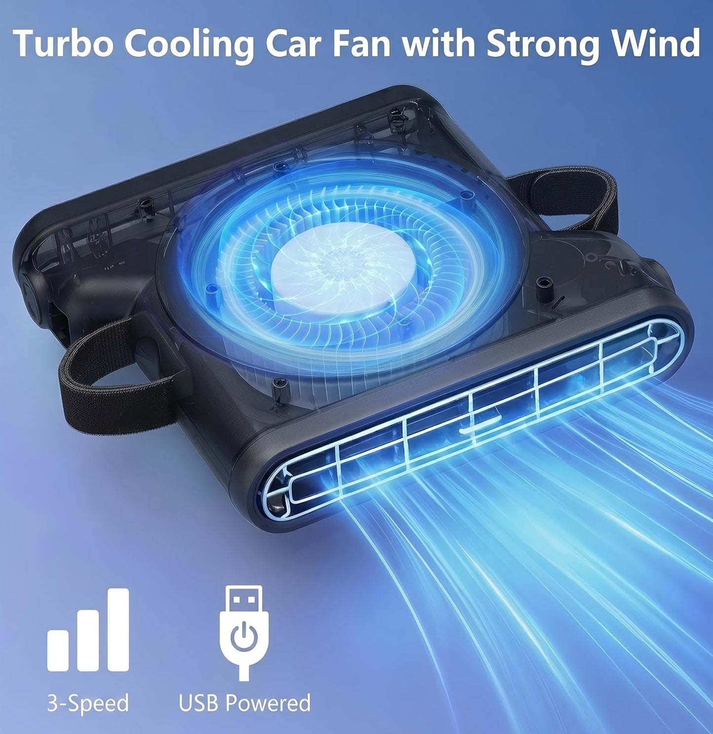 USB Car Cooling Fan for Backseat