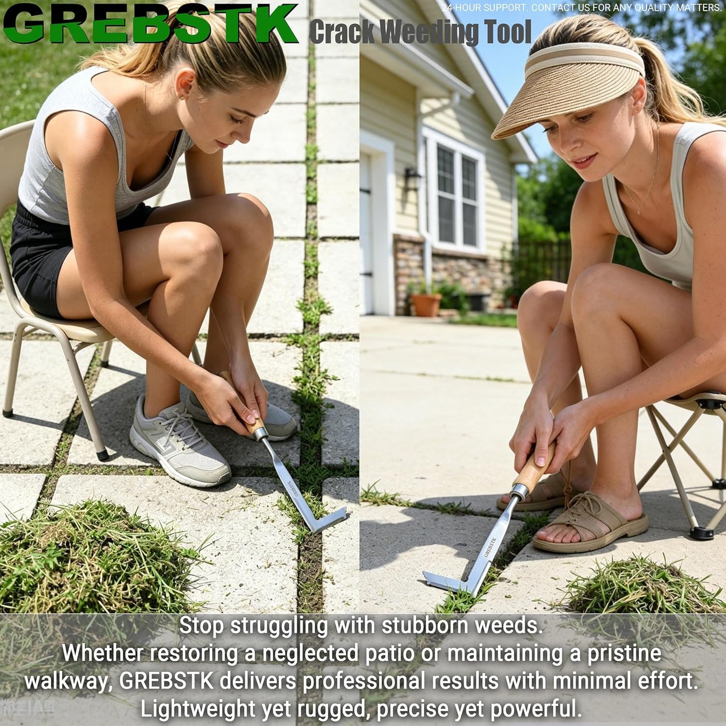Stainless Steel Manual Weeder Beech Handle Gardening Tool