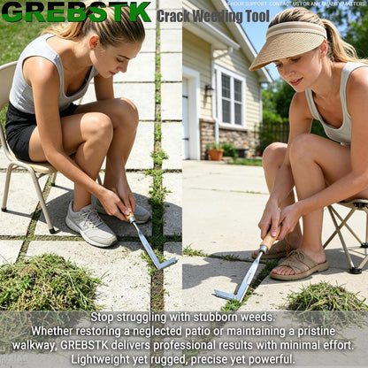 Stainless Steel Manual Weeder Beech Handle Gardening Tool