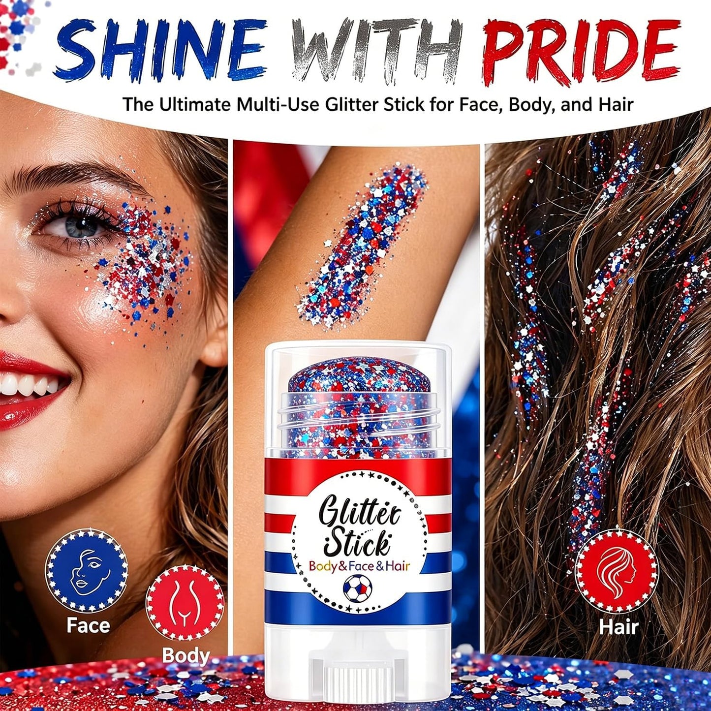 Patriotic Body Glitter Stick