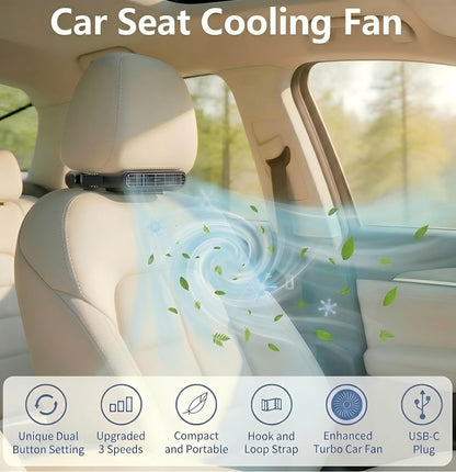 USB Car Cooling Fan for Backseat
