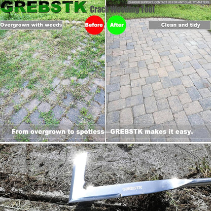 Stainless Steel Manual Weeder Beech Handle Gardening Tool