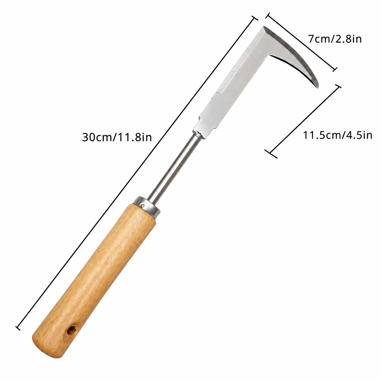 Stainless Steel Manual Weeder Beech Handle Gardening Tool