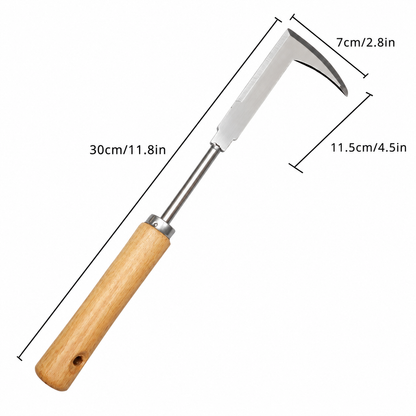 Stainless Steel Manual Weeder Beech Handle Gardening Tool
