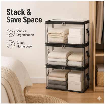 Foldable Transparent Large Storage Boxes
