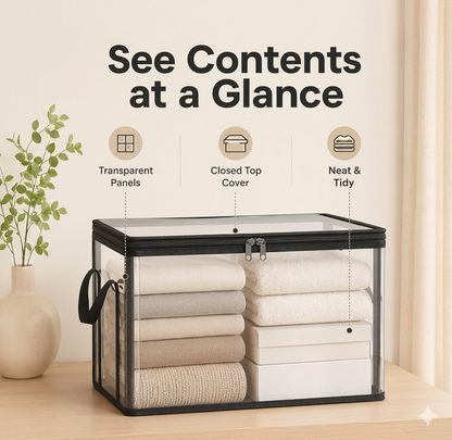 Foldable Transparent Large Storage Boxes
