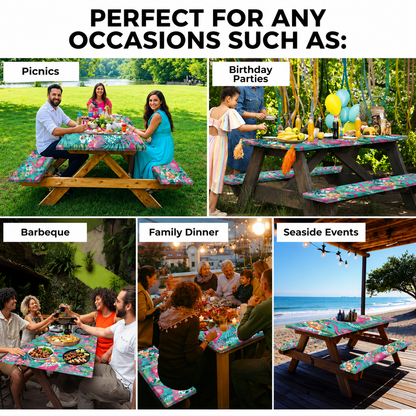 6FT Picnic Table Cover with Bench Covers